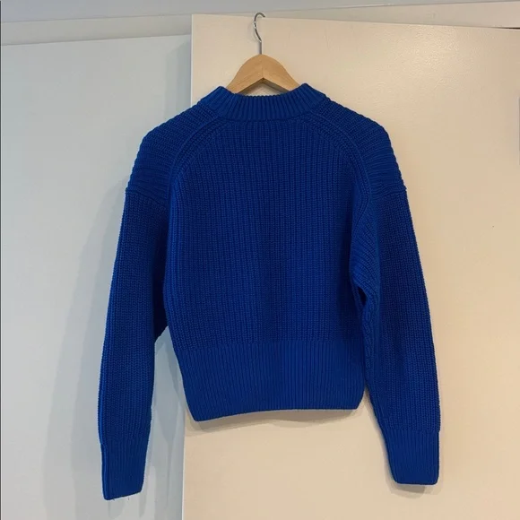 NEW Everlane 100% Cotton Texture Fisherman Crewneck Sweater in Blue, size XS - Picture 5 of 6